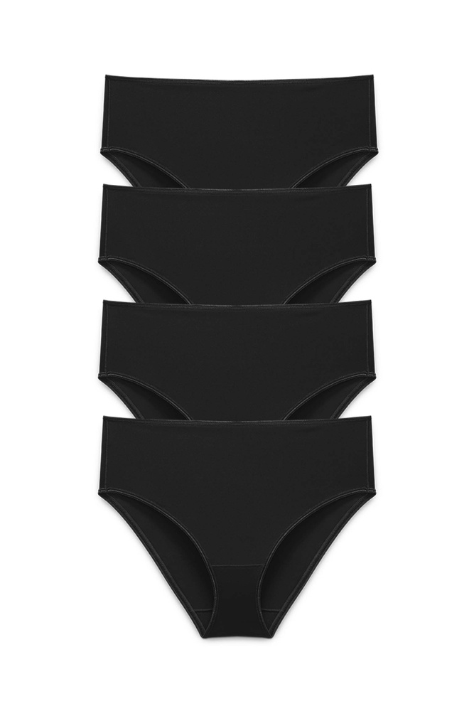 4-pack Recycled Comfort midi panty black
