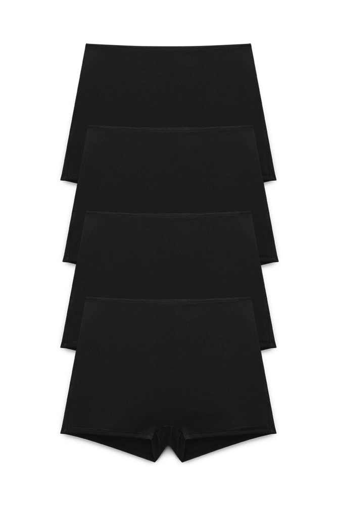 4-pack Recycled Comfort shorty panty black