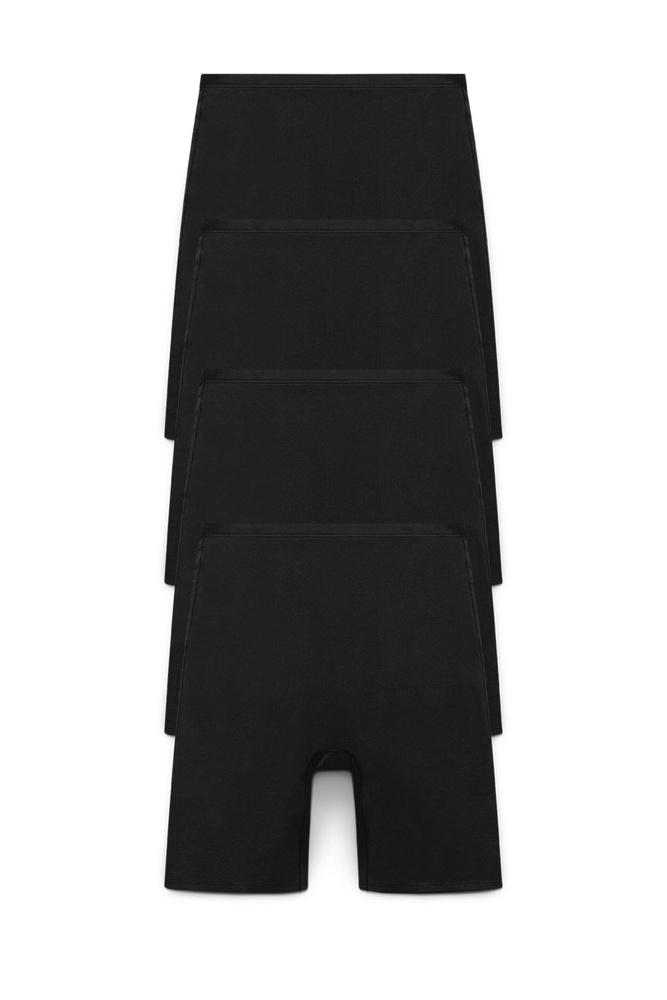 4-pack Organic Cotton panty with long legs black