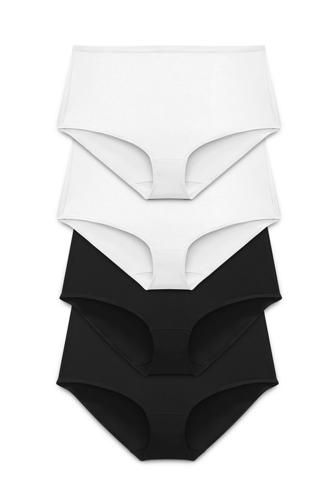 4-pack Organic Cotton maxi panty black & white